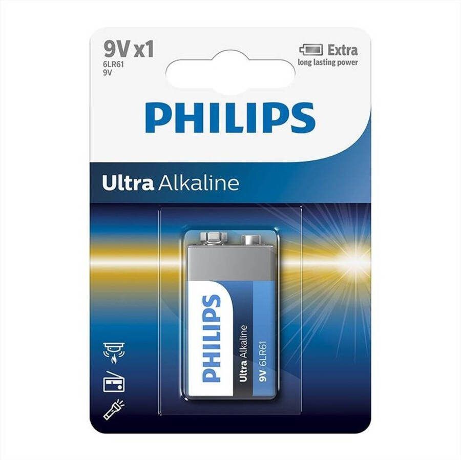 Philips Batterij 9 Volt Ultra Alkaline 6lr61 9v
