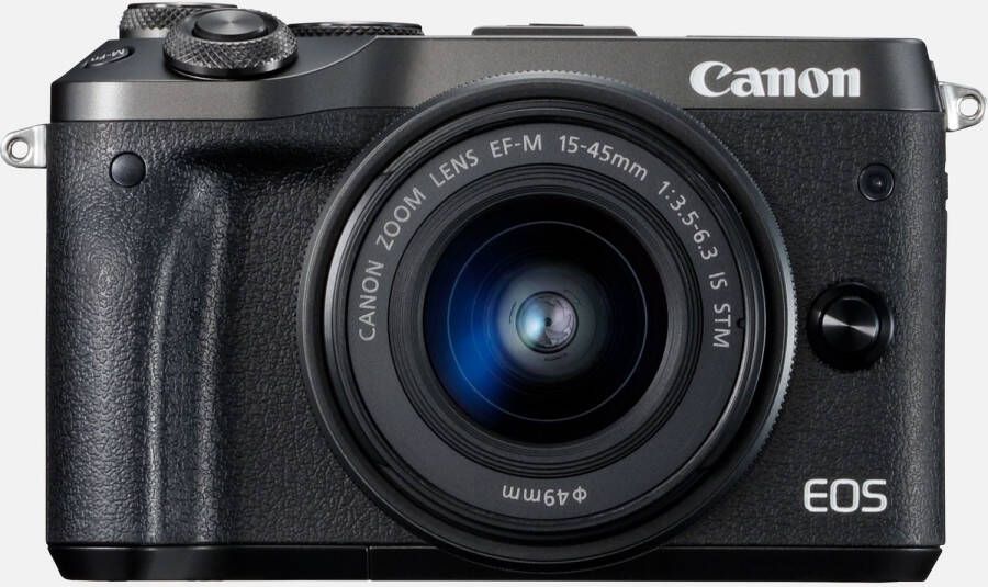 Canon EOS M6 + EF M 15 45mm IS STM lens Zwart