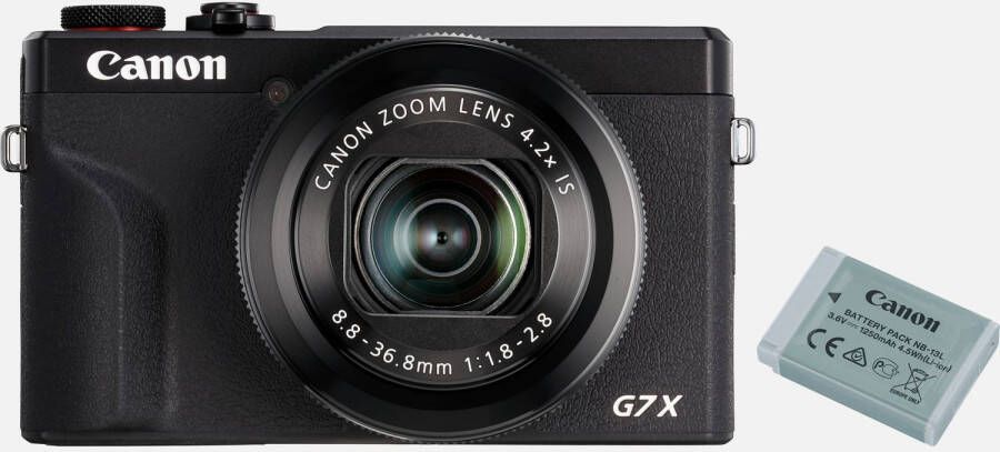 Canon PowerShot G7 X Mark III compactcamera, zwart + extra accu