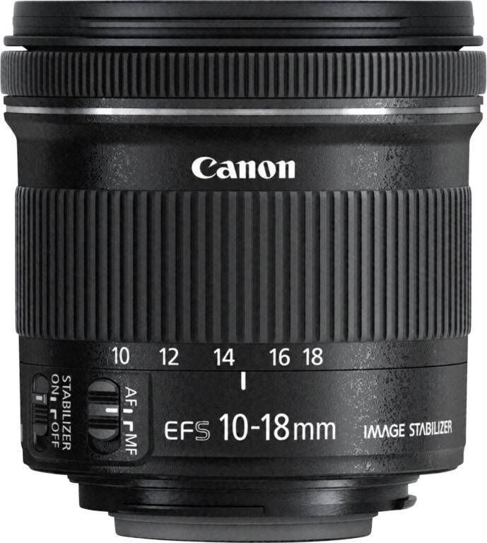 Canon groothoeklens EF S 10 18 mm/F4.5 5.6 IS STM