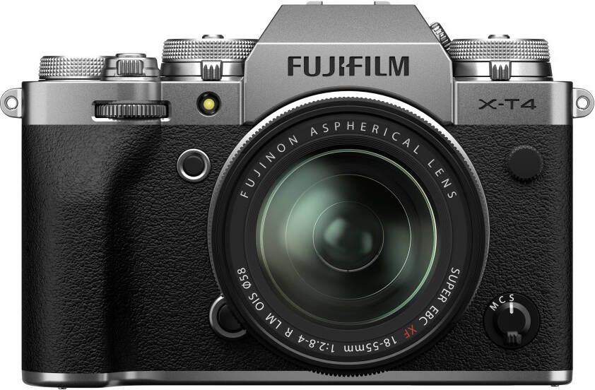 Fujifilm X T4 Zilver + Fujinon XF standaard zoom lens 18 55 mm F2.8 4.0 R LM OIS Kit