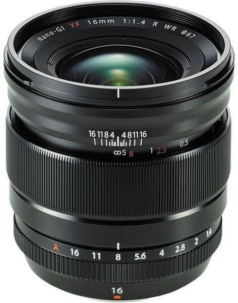 Fujifilm XF groothoek lens 16 mm F1.4 R Wr Zwart