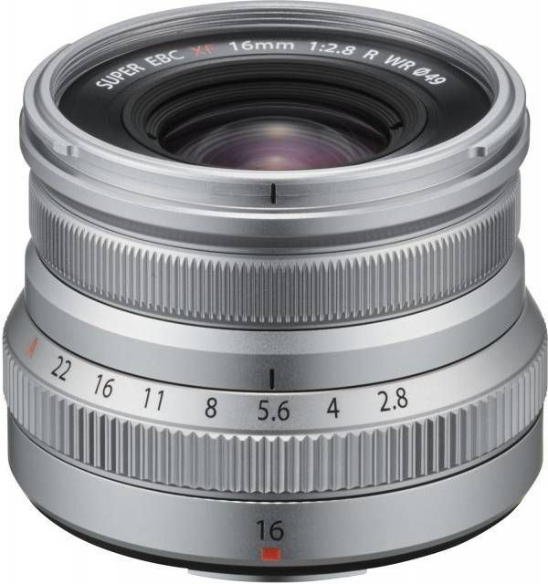 Fujifilm XF groothoek lens 16 mm F2.8 R WR Zilver