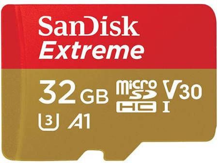 SanDisk Micro SDHC Extreme 32GB 100mb/60mb, U3, V30, A1 Action c