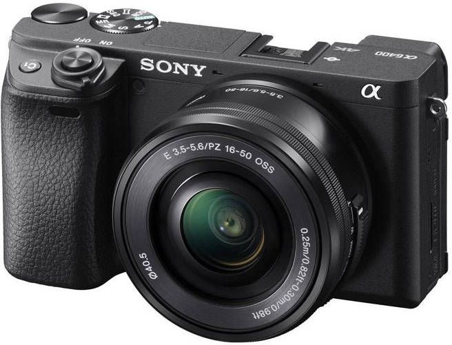 Sony Systeemcamera ILCE 6400LB Alpha 6400 E Mount 4k video, 180° klep display, xga oled zoeker, l kit 16 50 mm objectief