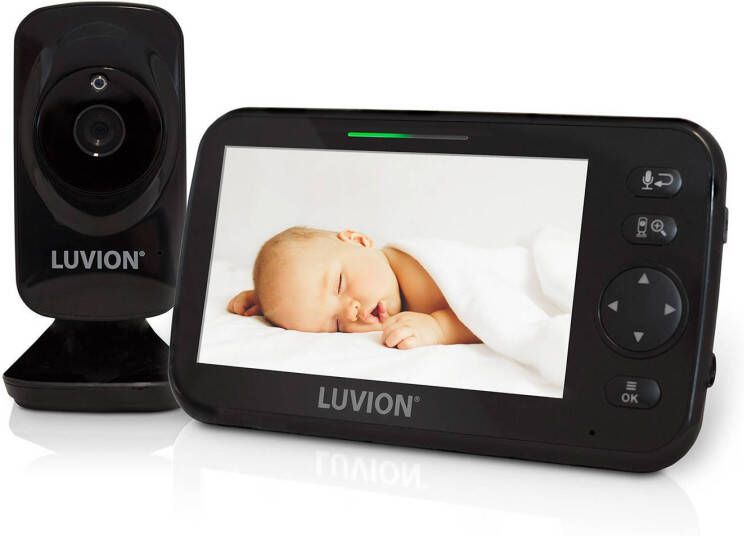 Luvion Icon Deluxe babyfoon met camera en 5' kleurenscherm zwart