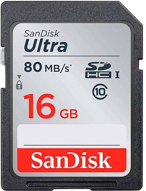 SANDISK Ultra SDHC /SDXC UHS-I-kaart 16 GB 80 MB/s